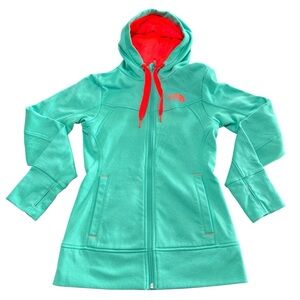 The North Face Hoodie Jacket Womens Small Mint Green Orange Full Zip Pockets